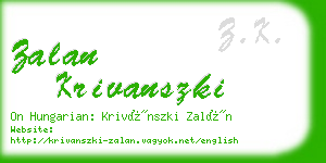 zalan krivanszki business card